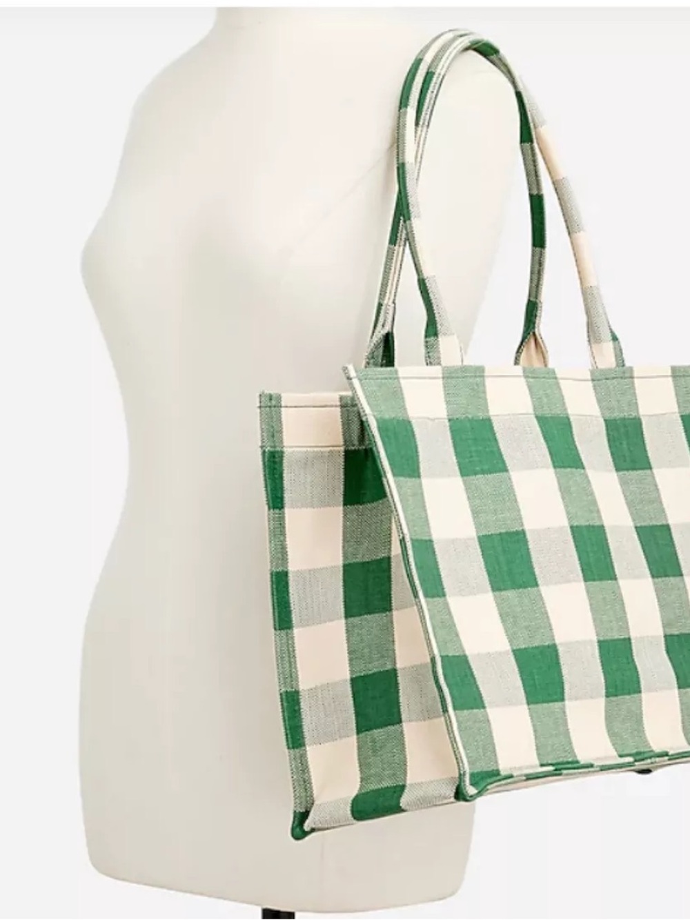 J.Crew Woven Gingham Tote
